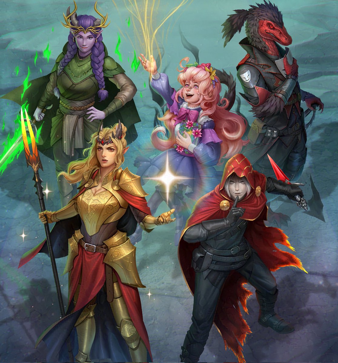 Group commission for <a href="/Aaron_Margolin/">Aaron Margolin</a> 
Composing a group portrait is a fun challenge, I should do this more often. 
Also assisted by Askoz