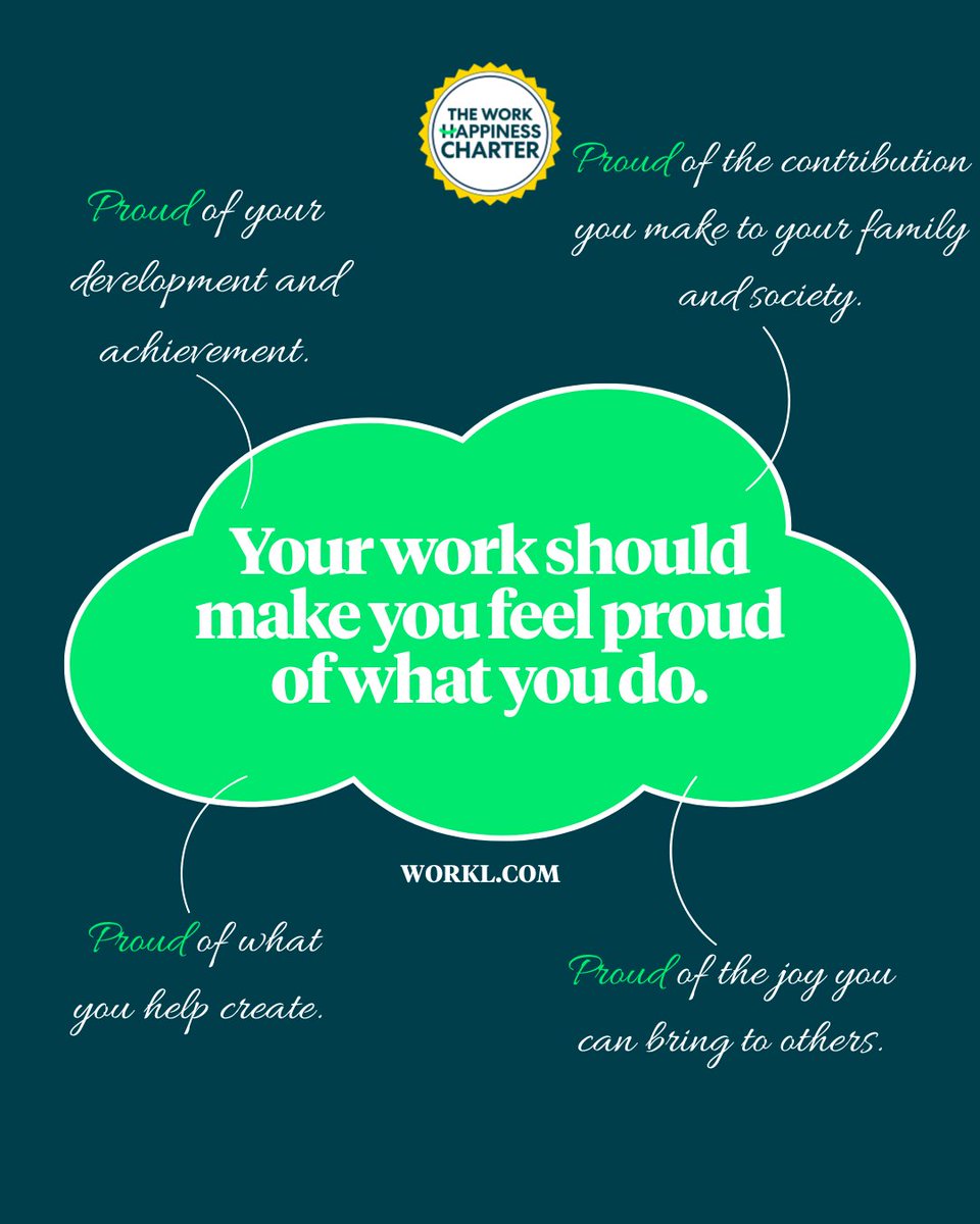 🌟 Your work should make you feel proud of what you do. 🌟

Today’s #quoteoftheday is from The Work Happiness Charter - the world’s first declaration of what it truly means to be happy at work - by Lord Mark Price (<a href="/LordMarkPrice/">Mark Price</a>). Inside, Mark outlines how work should make you