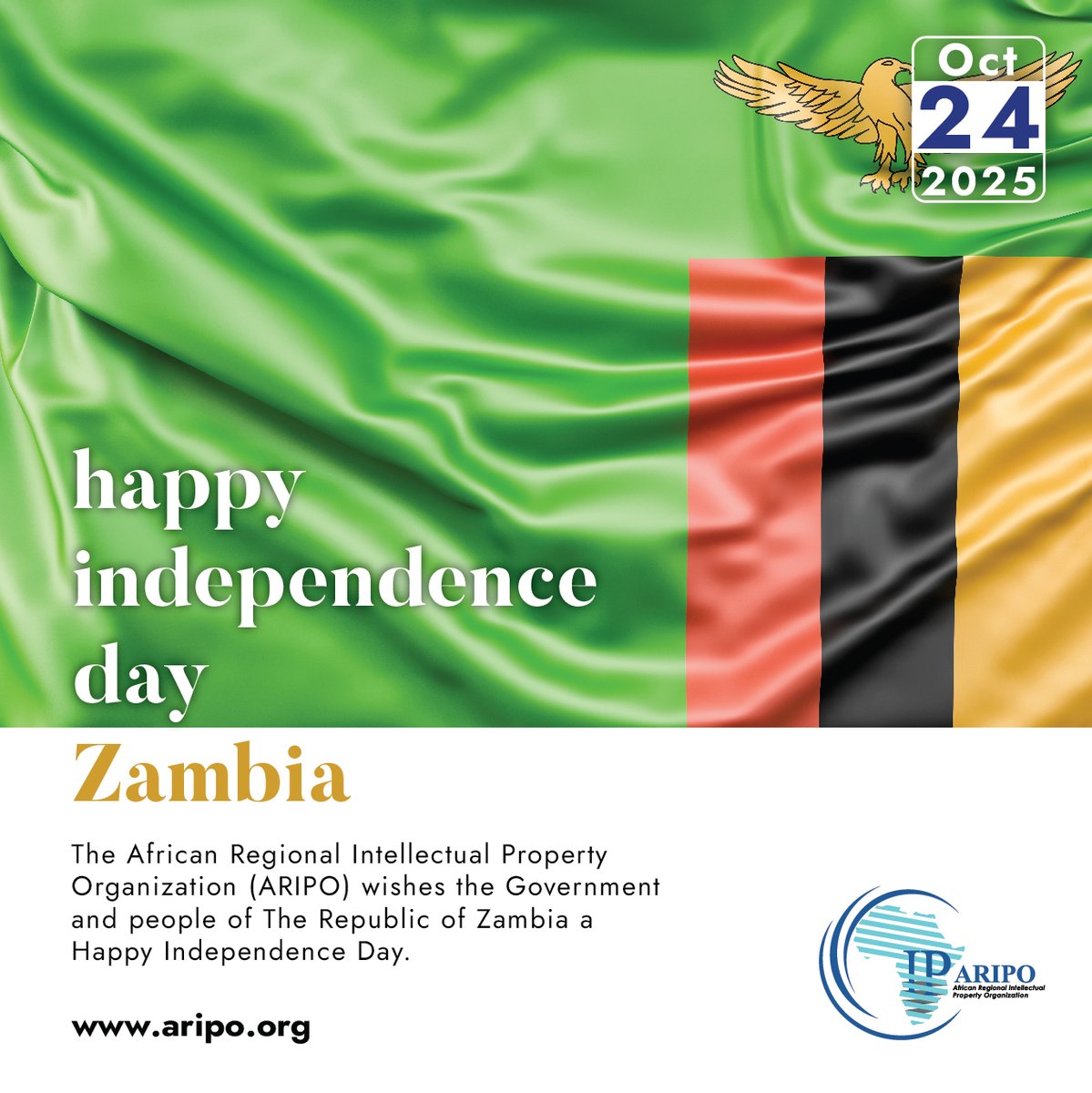 Happy 61st Independence Day to the Government and the people of the Republic of Zambia! 🇿🇲#ARIPOMemberStates <a href="/pacrazambia/">PACRA ZAMBIA</a>