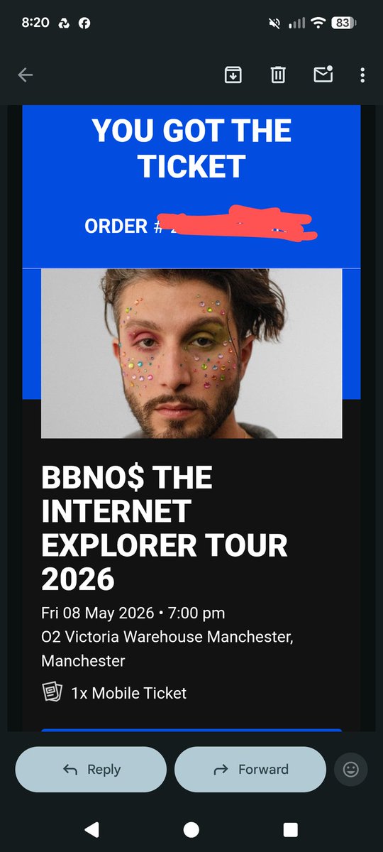 Ticket secured to see bibinos in Manchester in may :3