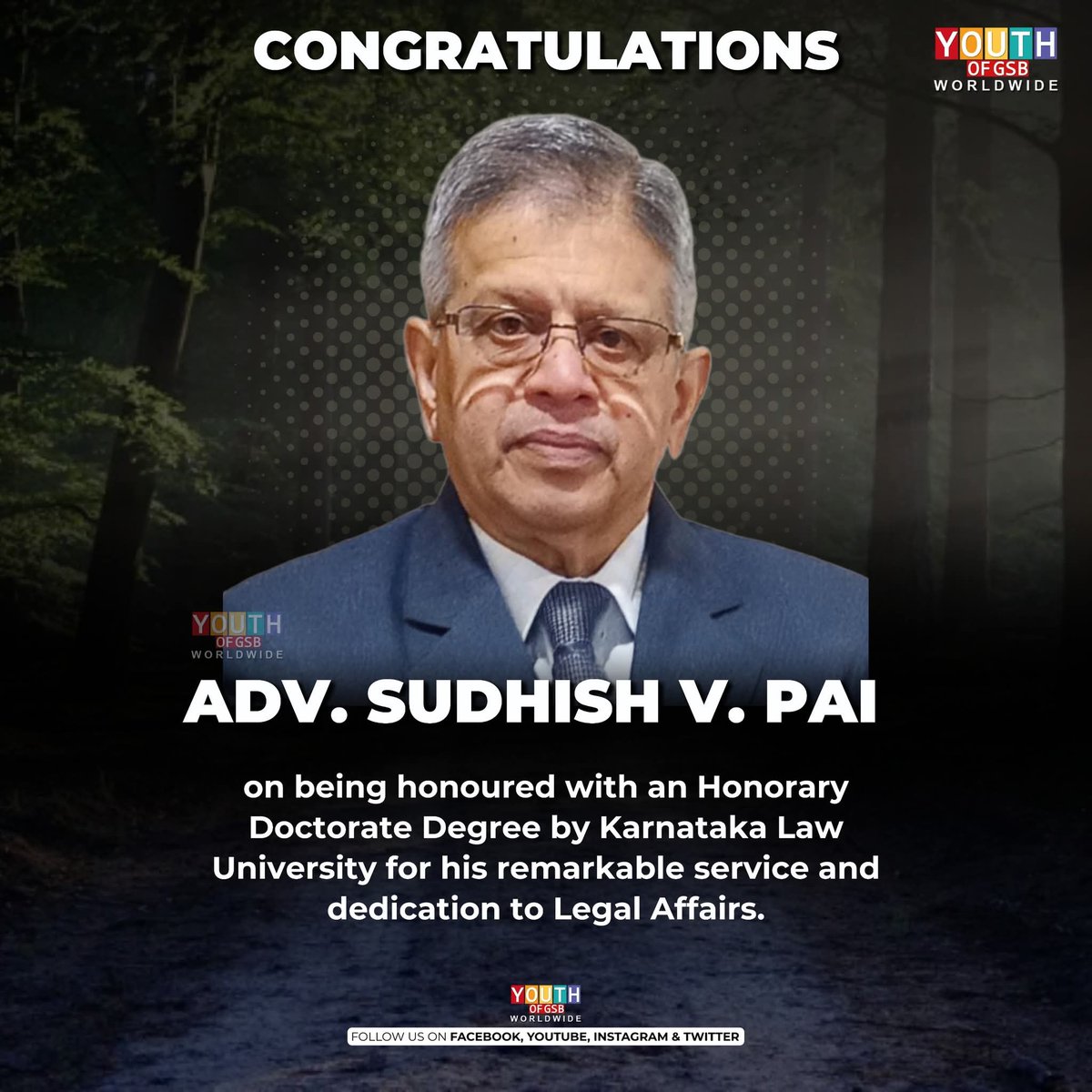A Proud Moment of Recognition! 💐💐

Congratultions to Shri. Sudhish Pai on being conferred Honorary Doctorate by Karnataka State Law University.

#YouthofGSB #Congratulations
