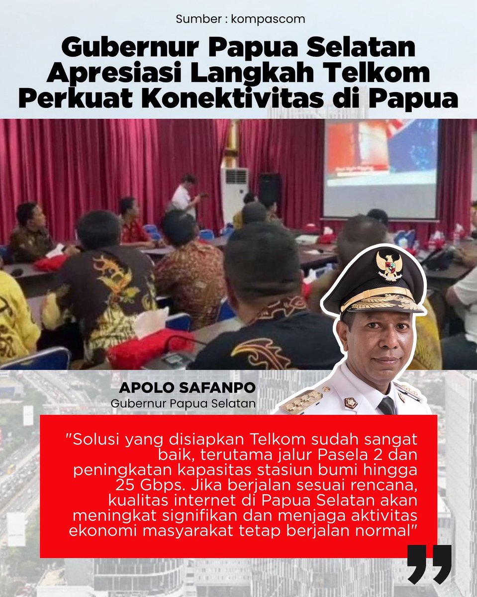 NUpdatehot's tweet photo. Lewat proyek Pasela 2, Telkom Indonesia tak hanya membangun jaringan, tapi juga membangun harapan. Internet cepat di Papua Selatan kini dorong kemajuan usaha lokal dan generasi muda digital. ⚡📡
#berita #telkomforyou #telkomindonesia #papua #pasela2 https://t.co/ldtnLzXzNz