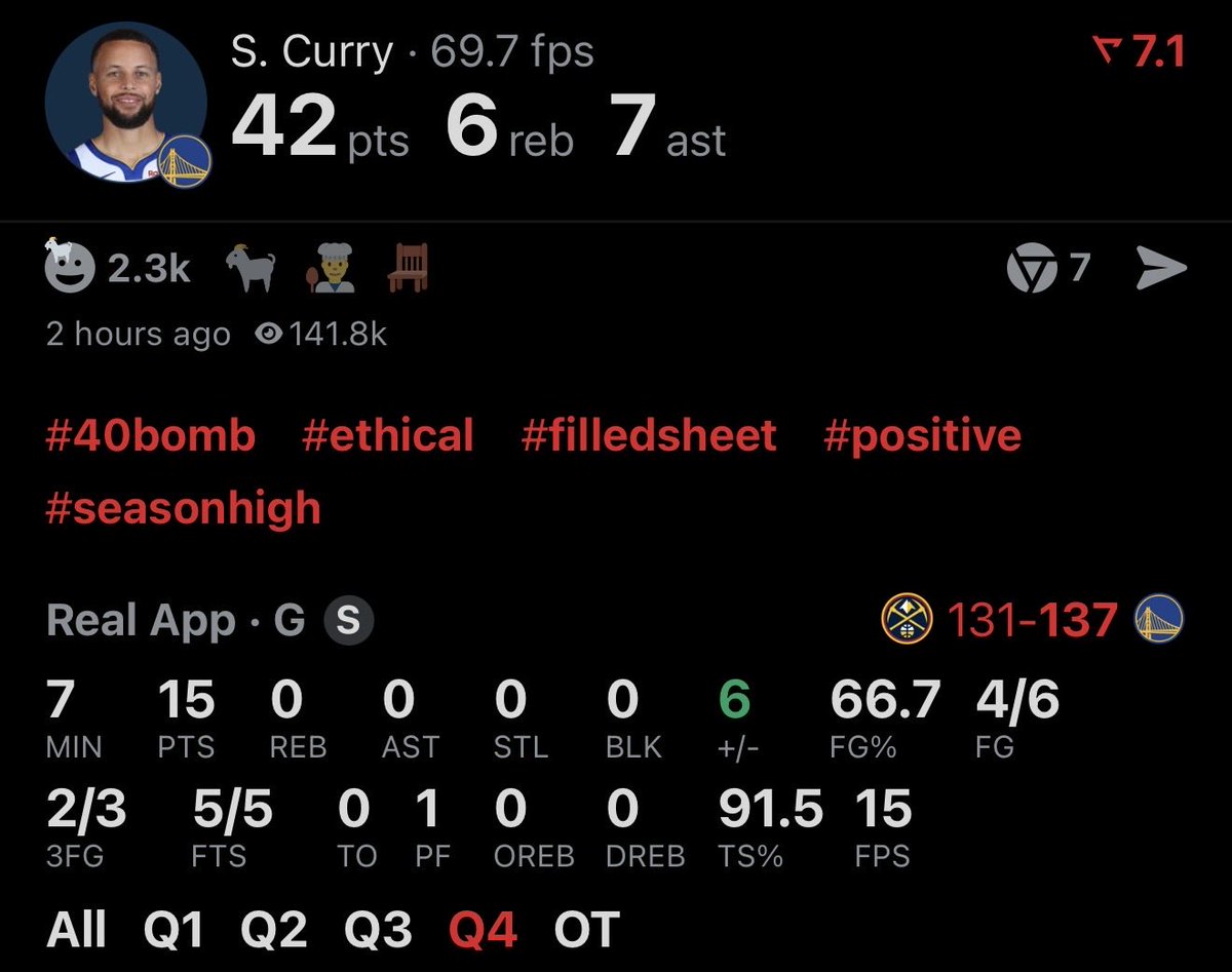 Curry’s late heroics saves my 7 leg parlay 👀