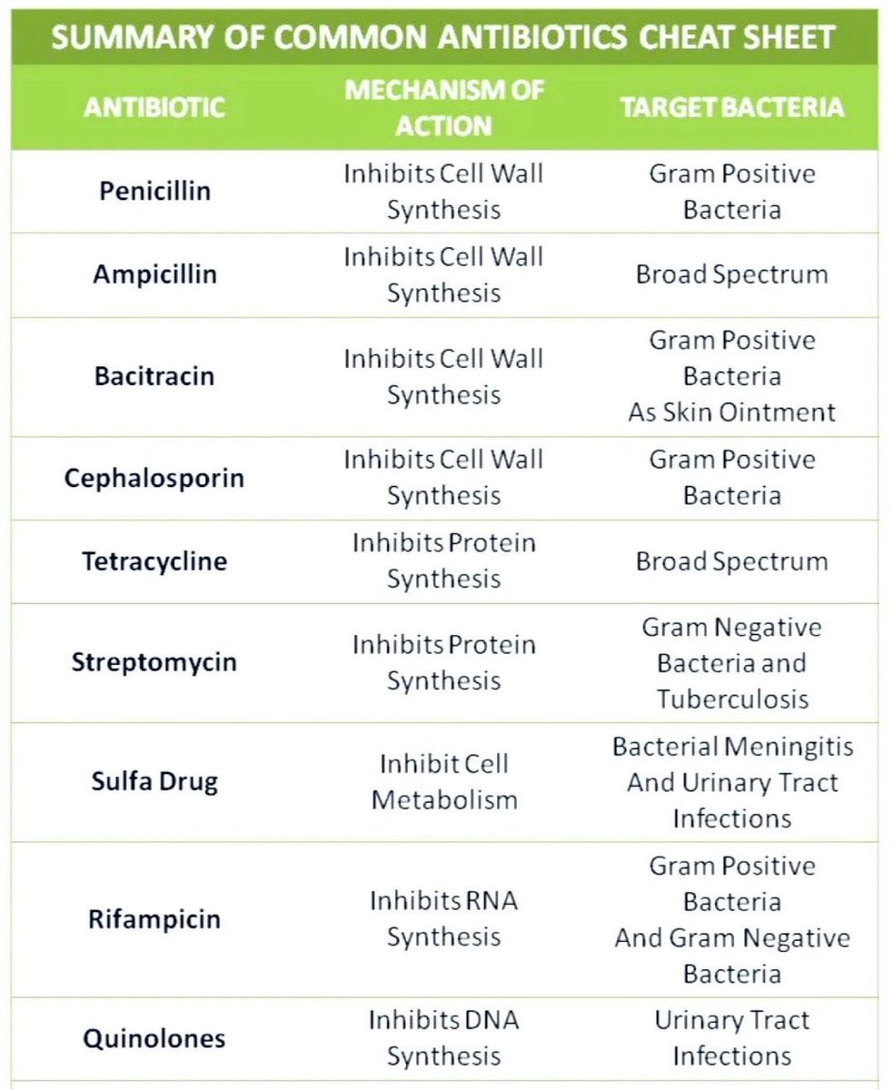 Doctors__squad's tweet image. Summary of common antibiotics cheat sheet….