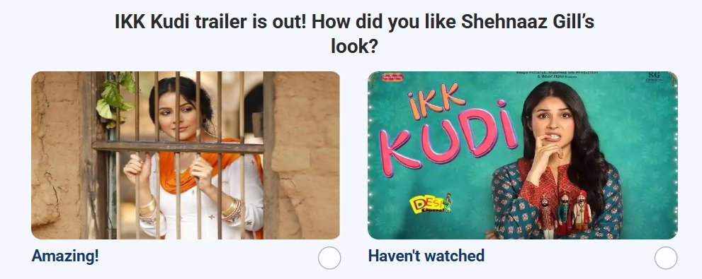 plutosone's tweet photo. Ikk Kudi Trailor is out! How did you like Shehnaaz Gill's look?
Play poll https://t.co/sExaQd15WF and win Free - 3 Month Subscription of The Indian Express🗞️

#plutosONE #IkkKudi #ShehnaazGill #IkkKudiOn31Oct #PlayAndWin #votenow https://t.co/TfQImzWynI