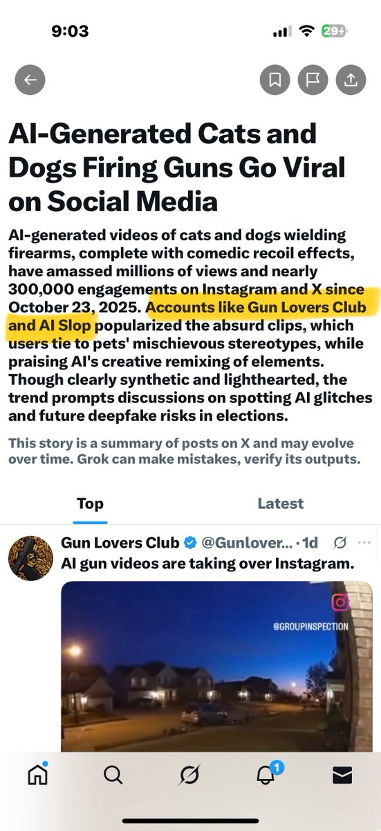 AIslop_'s tweet image. 🚨 AI Slop Just Made History! 🚨

AI Slop became the first coin ever featured in an official X article!

Moments after we posted, @GunLoversClub (800K) shared it, igniting massive engagement and going viral.

$AISLOP is taking over the AI media space 🔥

x.com/i/trending/198…