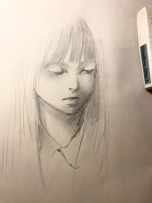 陰のところにペインズグレーを塗っていくのだけど、陰が難しい...