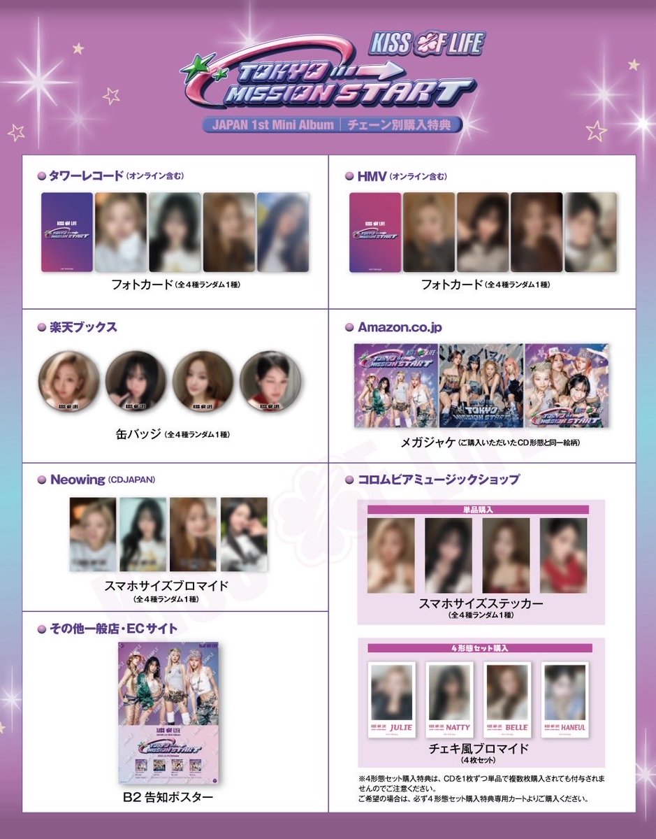 🚨チェーン別購入特典絵柄公開📸✨ ＼ 対象ショップにてJAPAN 1st Mini