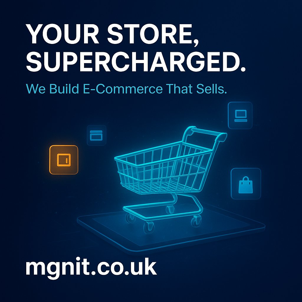 MGNITLtd's tweet image. At MGNIT Ltd, we power your online business with cutting-edge e-commerce development that drives sales and growth.  — visit mgnit.co.uk
 today!
#MGNIT 
#EcommerceDevelopment 
#OnlineStore 
#DigitalGrowth 
#WebDevelopment 
#BusinessSuccess 
#TechInnovation