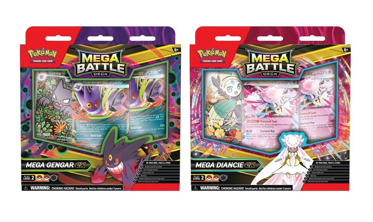 Pokemon TCG Mega Battle Deck Mega Gengar ex & Mega Diancie ex is back up at Target. $14.99 /deck Gengar https://t.co/k9aC0MxdWf Diancie https://t.co/Zy7jNjh2wX Note: Like previous Target release day TCG drops, products Pokemon TCG Mega Battle Deck Mega Gengar ex & Mega Diancie ex is back up at Target. $14.99 /deck Gengar https://t.co/k9aC0MxdWf Diancie https://t.co/Zy7jNjh2wX Note: Like previous Target release day TCG drops, products