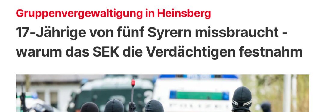 Die 17jährige ließ sich am Sonntag von ihrem Ex zu einem Treffen überreden.

Dieser holte sie mit einem Wagen ab.  Kurz darauf stiegen drei weitere syrische "Kumpels" ein. Der Ex brachte die drei Männer und das spätere Opfer zu einer Wohnung in Heinsberg, wo noch zwei weitere