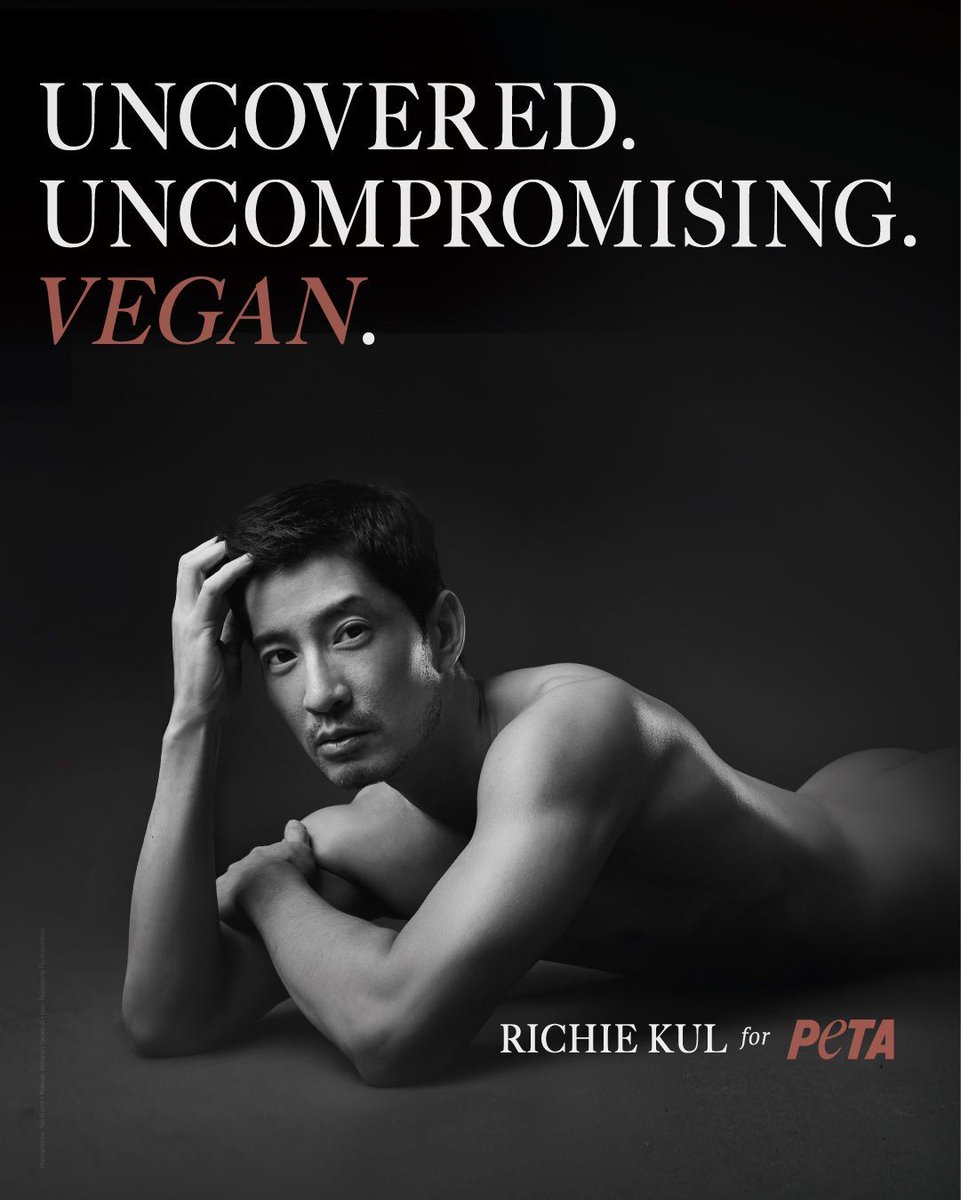 Model Richie Kul strips down in PETA’s new ad!

Animals used for food endure constant fear and torment. Vegan for 30 years, Richie says it was an easy decision once he learned how animals suffer for meat, eggs, and dairy. We can live healthy, fulfilling lives without harming