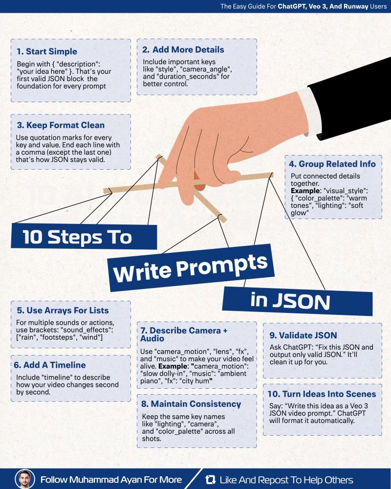 socialwithaayan's tweet image. I used to think my prompts were clear.
But AI kept missing the point.
Every result was close never right.
So I started studying *how* it thinks.
And that’s when it hit me
AI doesn’t understand my words.
It understands my structure.
That’s why JSON feels so natural to it.
It’s…