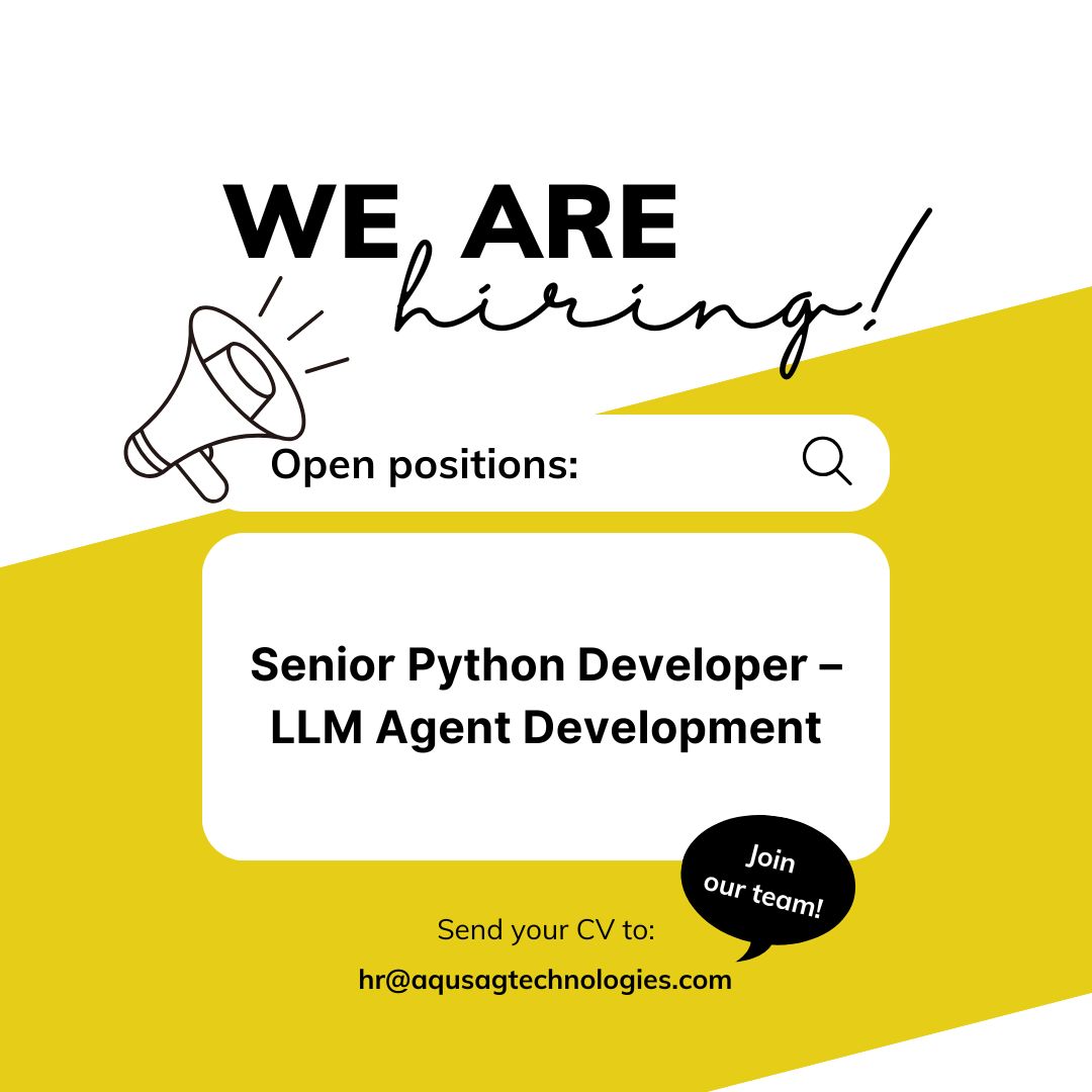 aqusag's tweet image. 🚀 We're Hiring! Senior Python Developer – LLM Agent Development (Remote, Contract)
🔹 Up to ₹1,70,000/month
🔹 Contractual role
🔹 Apply: aqusag.com/jobs/apply/sen…
#PythonJobs #RemoteJobs #AI #HiringNow #AqusagCareers