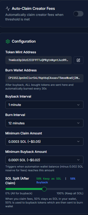 ABABxAIOfficial's tweet photo. Made some upgrades, a fully functional product ready to be released together with the token launch. We call it @Pumpfun AutoTech.
Upon release, there will be a 24/7 Live stream, showcasing the Tech during the launch day.
$BurnBabyBurn
#PumpfunAutoTech
#AutoBurn #Autoclaim #AutoBuyBack Mechanics.