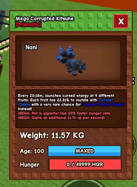 wts ckitsune  AGE 100 (MAXED)
price: 25k

t. corrupted kitsune ckitsune GAG grow a garden
#zonauang