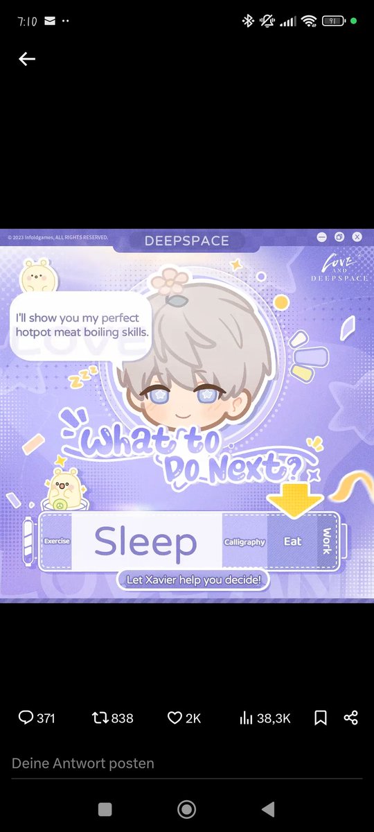 Possie82's tweet photo. @Love_Deepspace Shopping with Sylus
Reading with Zayne
Organize photos with Caleb
Eat with Xavier
And get some sleep with Rafayel https://t.co/F4d8dEjGiS