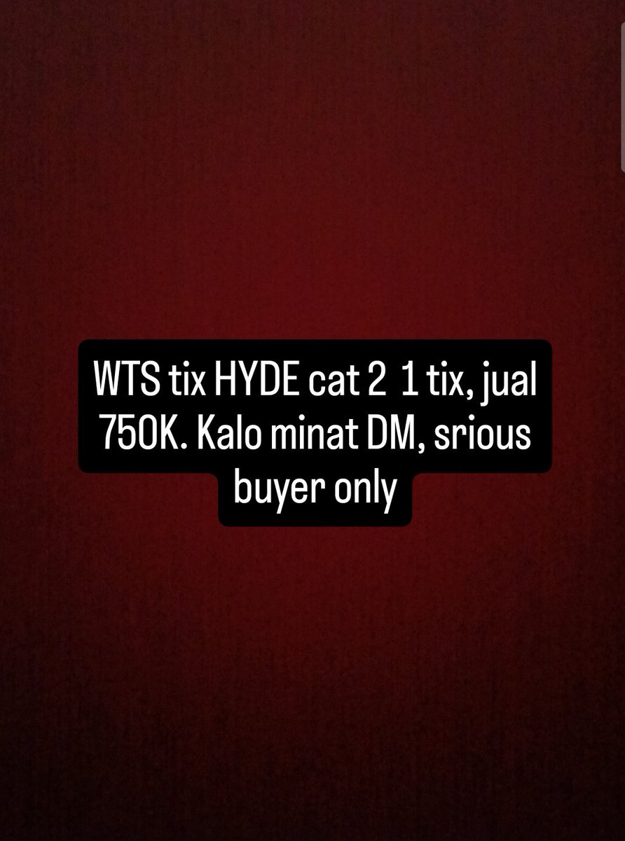 cuckoomeow's tweet photo. WTS tiket konser HYDE 1 nov 2025 cat 2,  1 tix #HYDEINSIDELIVE2025WORLDTOUR #hydeinsidejakarta https://t.co/AUHGR3wO0G