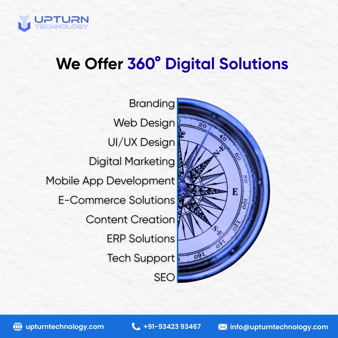 upturntech's tweet image. Your business deserves a complete circle of support
Explore our 360° solutions today: upturntechnology.com
#Upturn #360solutions #Digitaltransformation #Webdevelopment #Appdevelopment #Digitalmarketing #ERPsoftware #UIUXdesign #Branding #Techsupport #Allinone