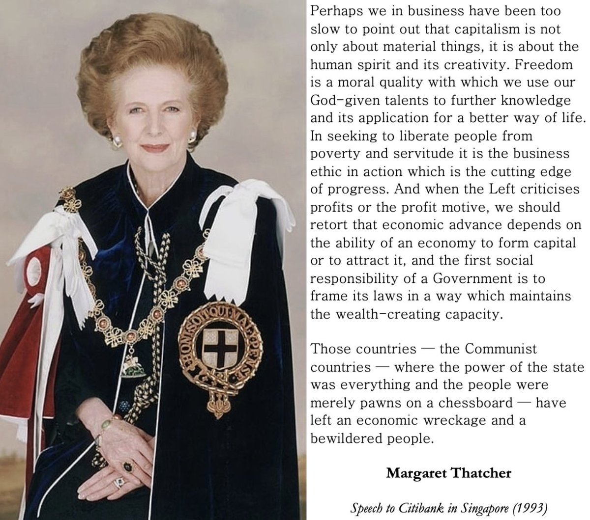 Perhaps we in business have been too slow to point out that capitalism is not only about material things, it is about the human spirit and its creativity. Freedom is a moral quality with which we use our God-given talents to further knowledge and its application for a better way