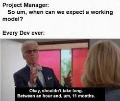 younggee704's tweet image. PM: 'How long?'
Me: '11 months.'
PM: 'Make it 6.'
Every sprint ever. What's your wildest estimate horror? 👻 #AgileFails #DevHumor #TechMemes