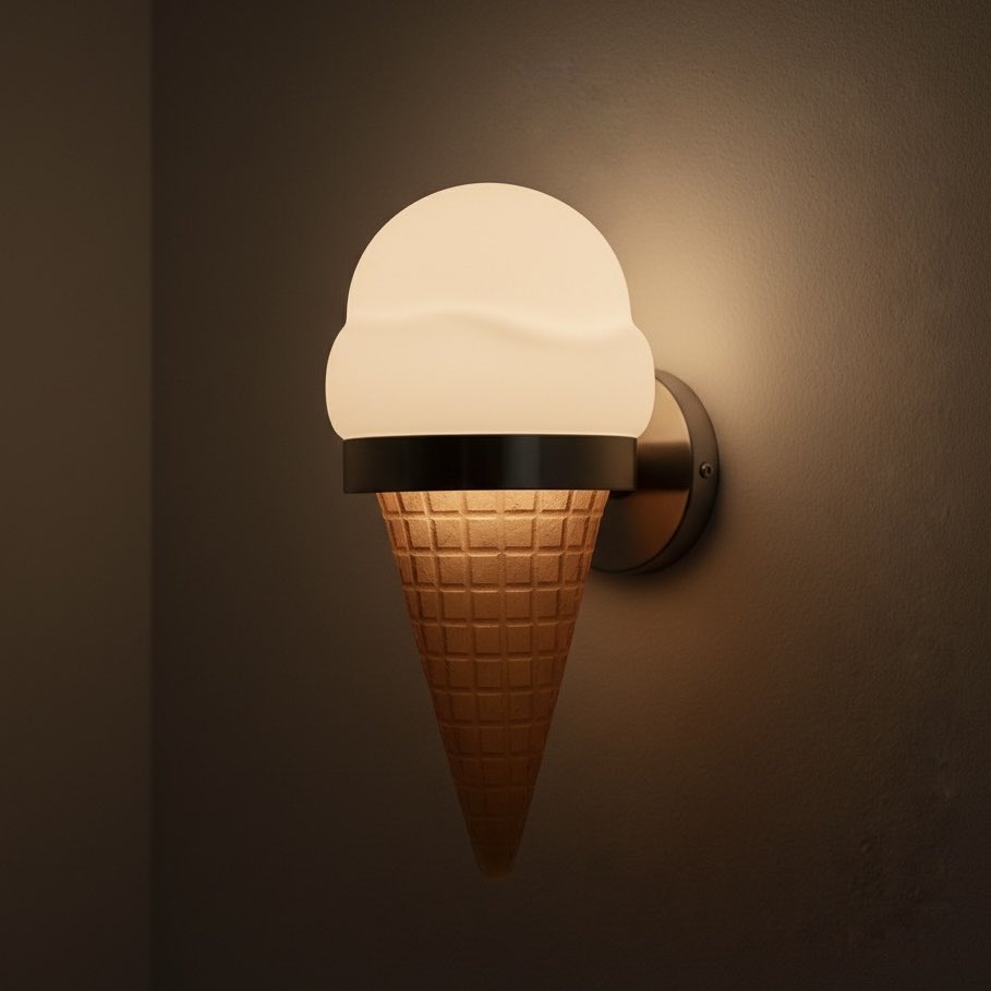 UghDitya's tweet image. Lamp idea: Waffle ice cream lamp