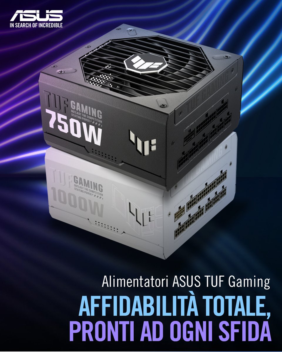 Ogni build ha bisogno della giusta energia e gli alimentatori ASUS TUF Gaming offrono prestazioni costanti, efficienza superiore e una durata nel tempo senza compromessi.

Configura l’alimentatore più giusto per te: rog.asus.com/event/psu/asus…

#PSU #Configuratore #Alimentatori