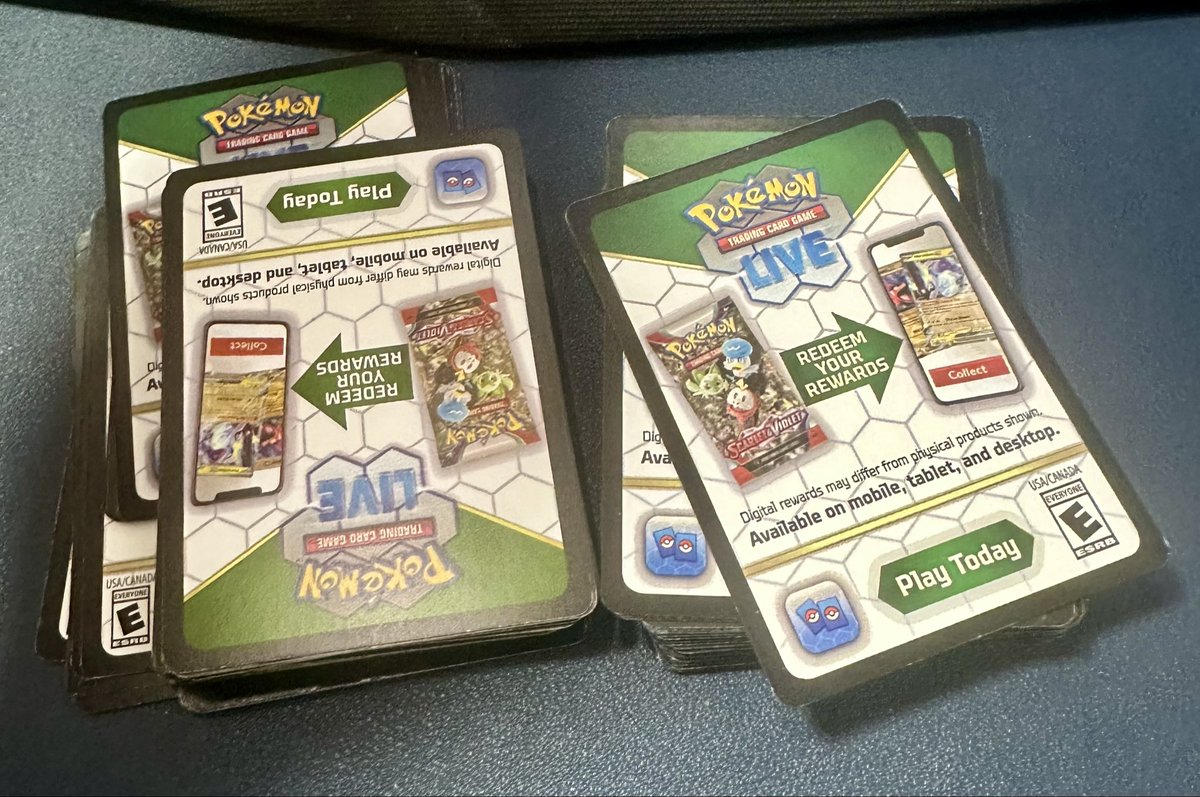 PeakHobby's tweet image. *** POKEMON TCG LIVE CODE CARD GIVEAWAY ***

Giving away 50 random code cards each to 2 winners who:

1. Follow
2. Like
2. Repost
3. Tag a fellow player!

Deadline: Saturday, Oct 25 at 5pm 
Will provide winners an image of code cards via DM

#PokemonTCG #PTCGL #Giveaway #free