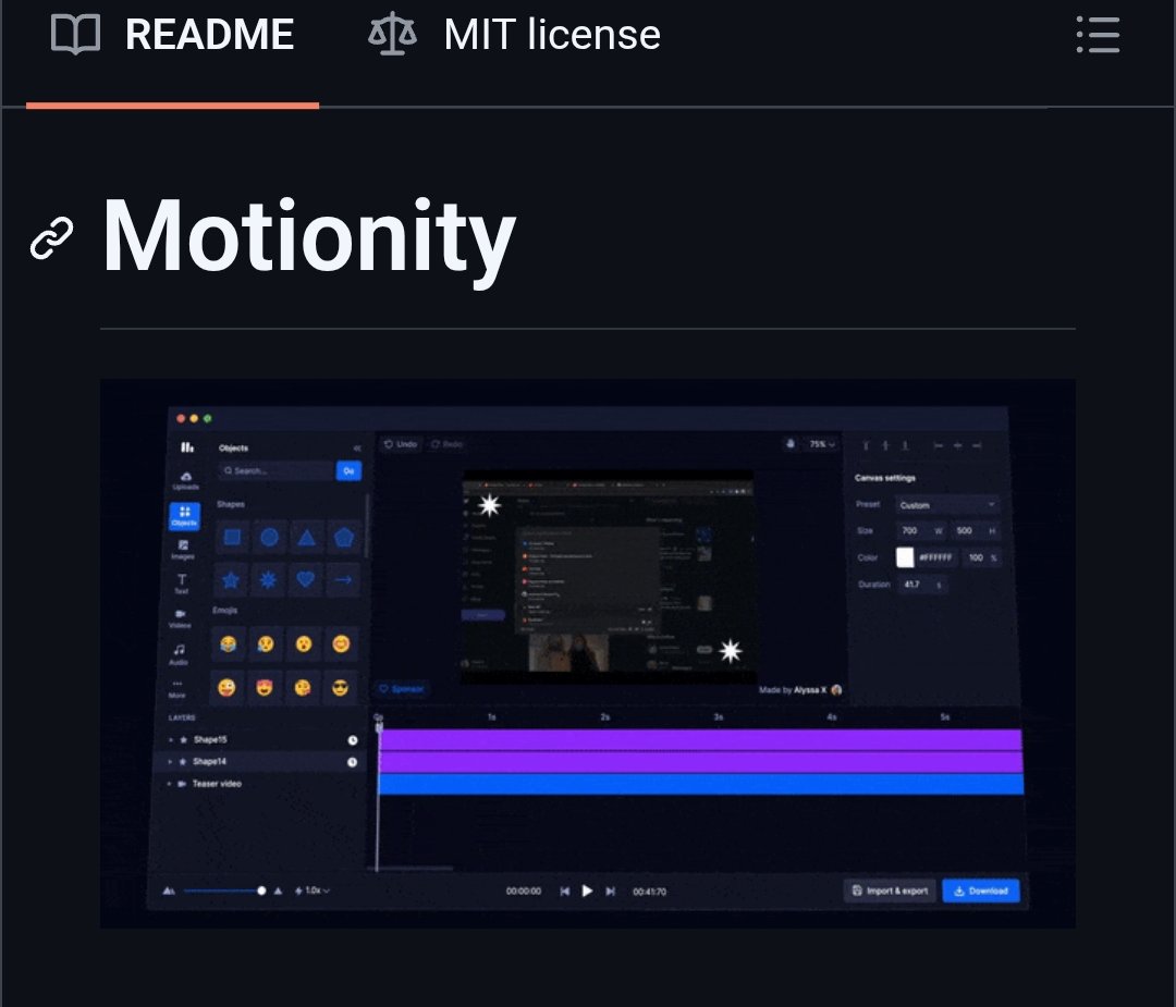 GithubProjects's tweet image. The web-based motion graphics editor for everyone