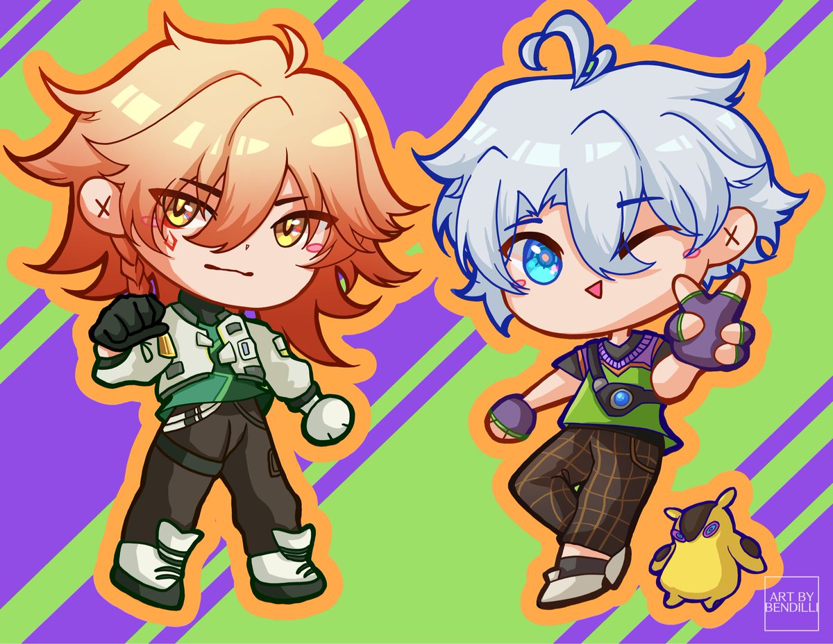 Bendilli101's tweet image. happy first phaidei fanart!!
chibi phaidei as deadlock and gekko from valorant for @miyujooo via @PhaideiForGaza, enjoy !! ✨✨