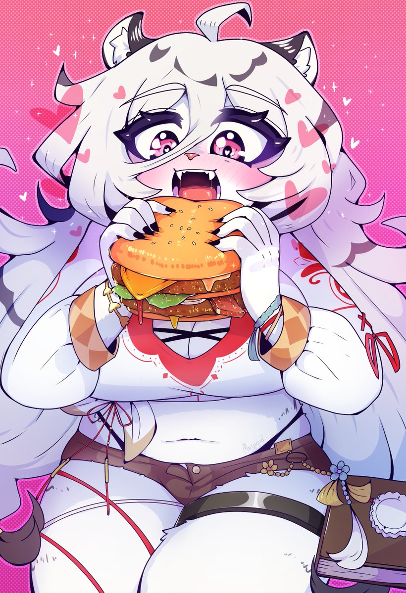 Marysquid💤👾V-Tuber (@marysquidd) on Twitter photo Thanks for coming to stweam, we drew Hannah from Mahjong Soul eating burber 🐈🍔 Thanks for coming to stweam, we drew Hannah from Mahjong Soul eating burber 🐈🍔