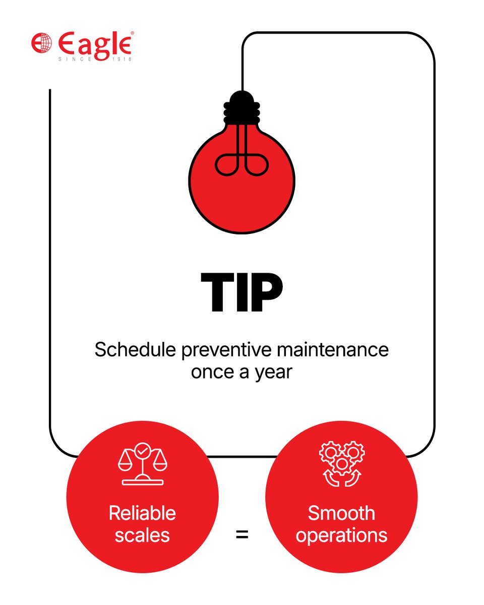 eagle_scales's tweet image. Keep your scales running smoothly by scheduling preventive maintenance once a year.
Reliable scales mean hassle-free operations every day.
👉 Stay on top of it with Eagle!

#EagleScales #WeighingSolutions #ScaleMaintenance #IndustrialScales #PrecisionMatters #WeighingEquipment