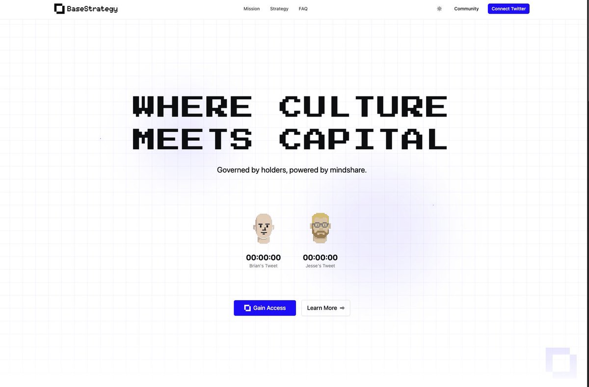 「Where Culture Meets Capital」をフィーチャーしたBase Strategyのウェブサイトのスクリーンショット