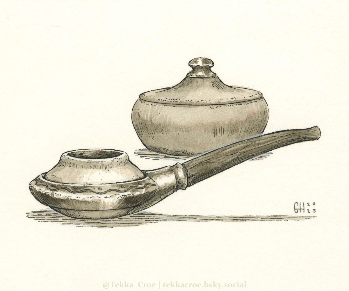 Inktober 23: Smoke Pipe
#art #traditionalart #Inktober2025