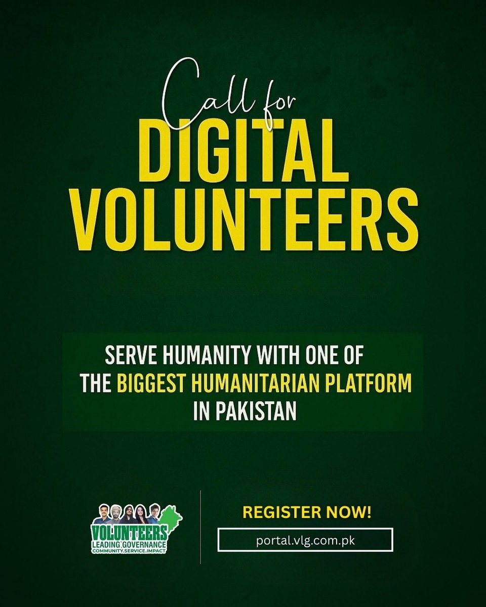 FocalPersonVLG's tweet photo. Join VLG as a Digital Volunteer!
Are you passionate about using social media for positive change?
Be part of VLG and promote transparency, accountability &amp; good governance across Pakistan! 

👉 Apply now: https://t.co/2oxNyb6fP9
#VLG #DigitalVolunteers #SayNoToBribes https://t.co/4OAGFVkE5O