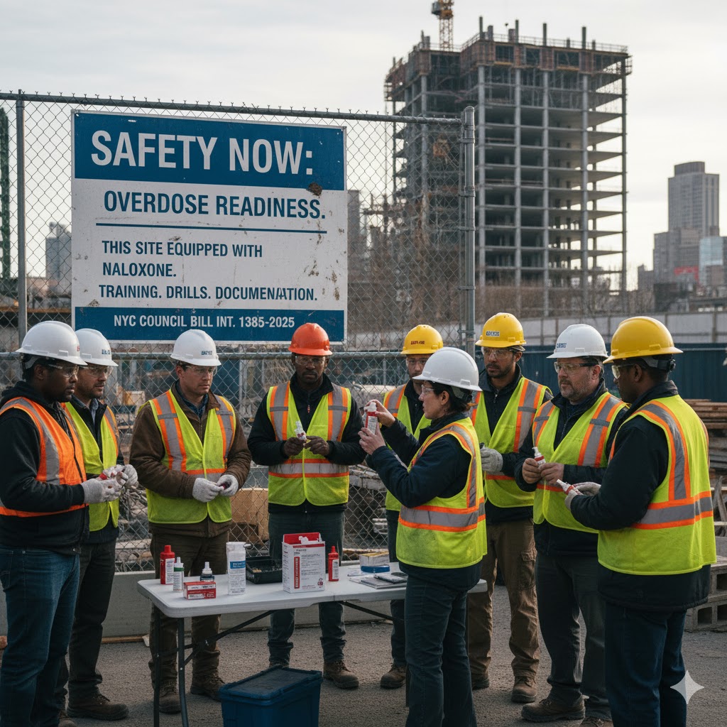 nySafetyExpert's tweet image. New Council bill would supply naloxone kits to every major construction site. Safety now means overdose readiness, too, training, drills, documentation.
 
legistar.council.nyc.gov/LegislationDet…

How would you fold this into your site safety plan, without slowing the field?

#WorkerProtection…