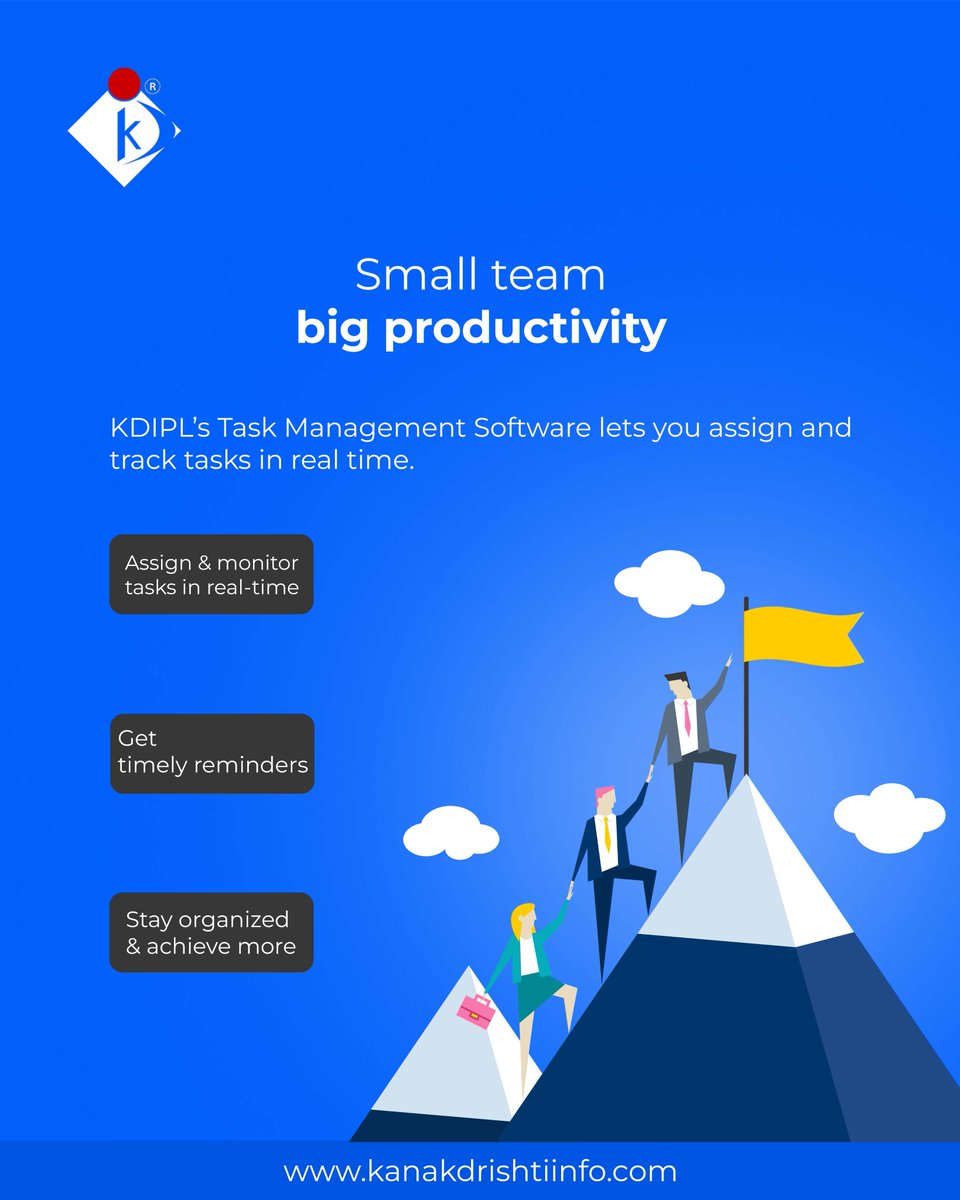 kanakdrishti_'s tweet image. Boost your productivity with KDIPL’s Task Management Software —
✅ Assign &amp;amp; monitor tasks in real-time
⏰ Get instant reminders
📈 Stay organized and achieve more every day
#TaskManagement #ProductivityTools #TeamEfficiency #BusinessGrowth #KanakDrishtiInfotech #KDIPL #WorkSmart