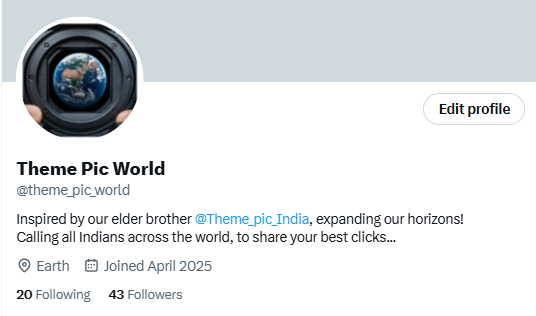 Theme_pic_India's tweet image. #FYI
Do show some love to our beloved younger brother @theme_pic_world
If you are an #Indian moving around the world or staying in a foreign country, click a picture and share it with this handle.
The tags have a simple difference e.g. #theme_pic_India_flowers converts to…