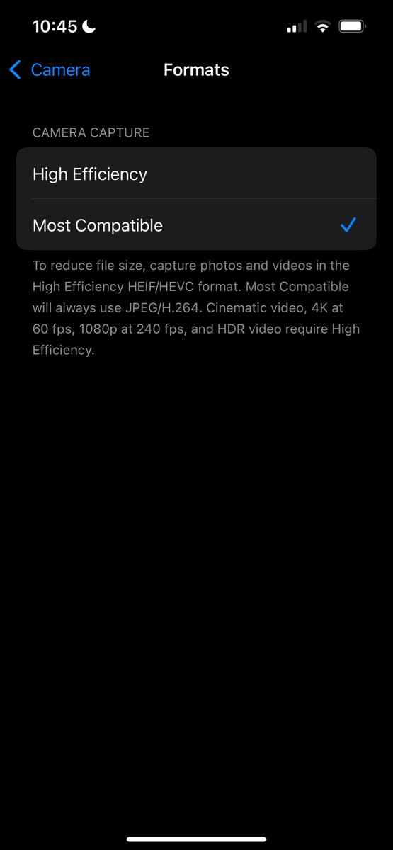 Popplio_Purun's tweet image. if you have an iphone, it may be because your phone is saving images as HEIC instead of JPEG! to change this for the future you can go to settings>camera>format>most compatible