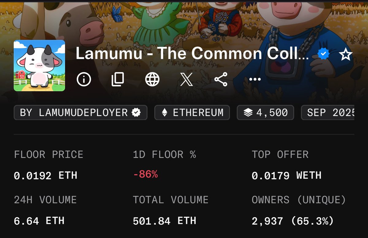 🐮 <a href="/lamumudotxyz/">Lamumudotxyz</a> holders are getting only 0.85% $COMMON airdrop and vesting? That’s JOKE ?

<a href="/commondotxyz/">Common</a> team whoever made this decision should be fired, and this decision must be reversed immediately.

Otherwise, a huge FUD wave will form.