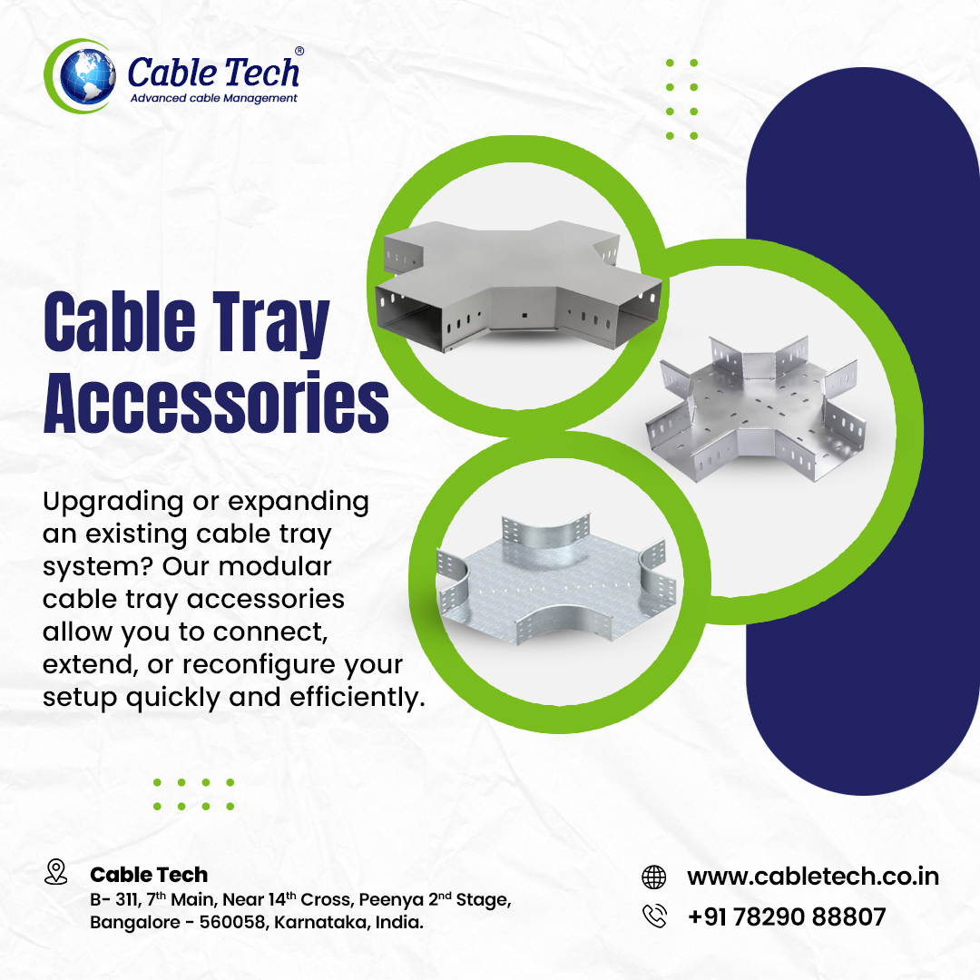 cable7858's tweet image. Cable Tray Accessories!
 Upgrading or expanding an existing cable tray system? Our modular cable tray accessories allow you to 
📞 Call us: 78290 88807
🌐 Discover more at: cabletech.co.in
#cabletray #cablemanagement #ElectricalInfrastructure #cablesupport