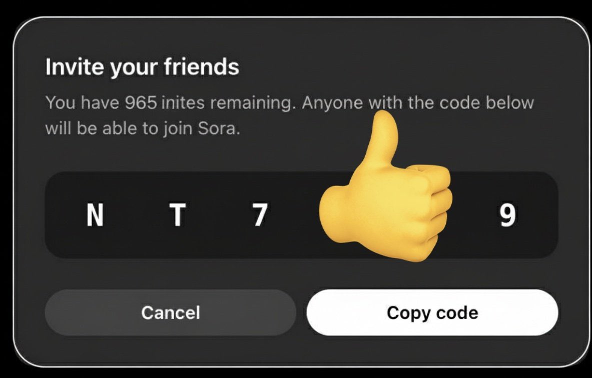 q2639812976's tweet image. 1,000 followers reached! 💥
Now dropping 1,000 FREE Sora 2 codes to my followers.

To claim:
👉 Follow
❤️ Like
🔁 Repost

DMs open — codes going fast! 🕒

#Sora2 #AItools #InviteCode #OpenAIDevDay