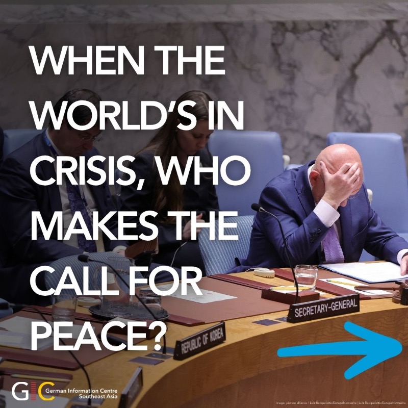 GermanyInSEAsia's tweet photo. Germany is ready to take a seat at the table. 

As a candidate for the United Nations Security Council (2027-2028), Germany supports a rules-based international order with the United Nations at its heart in order to jointly meet global challenges.

#GermanyForUNSC