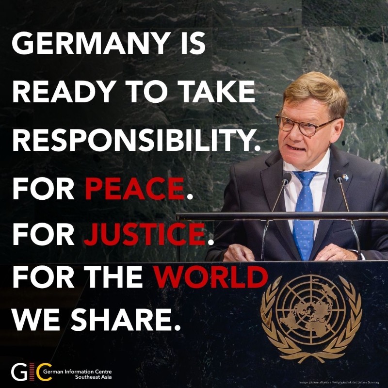 GermanyInSEAsia's tweet photo. Germany is ready to take a seat at the table. 

As a candidate for the United Nations Security Council (2027-2028), Germany supports a rules-based international order with the United Nations at its heart in order to jointly meet global challenges.

#GermanyForUNSC