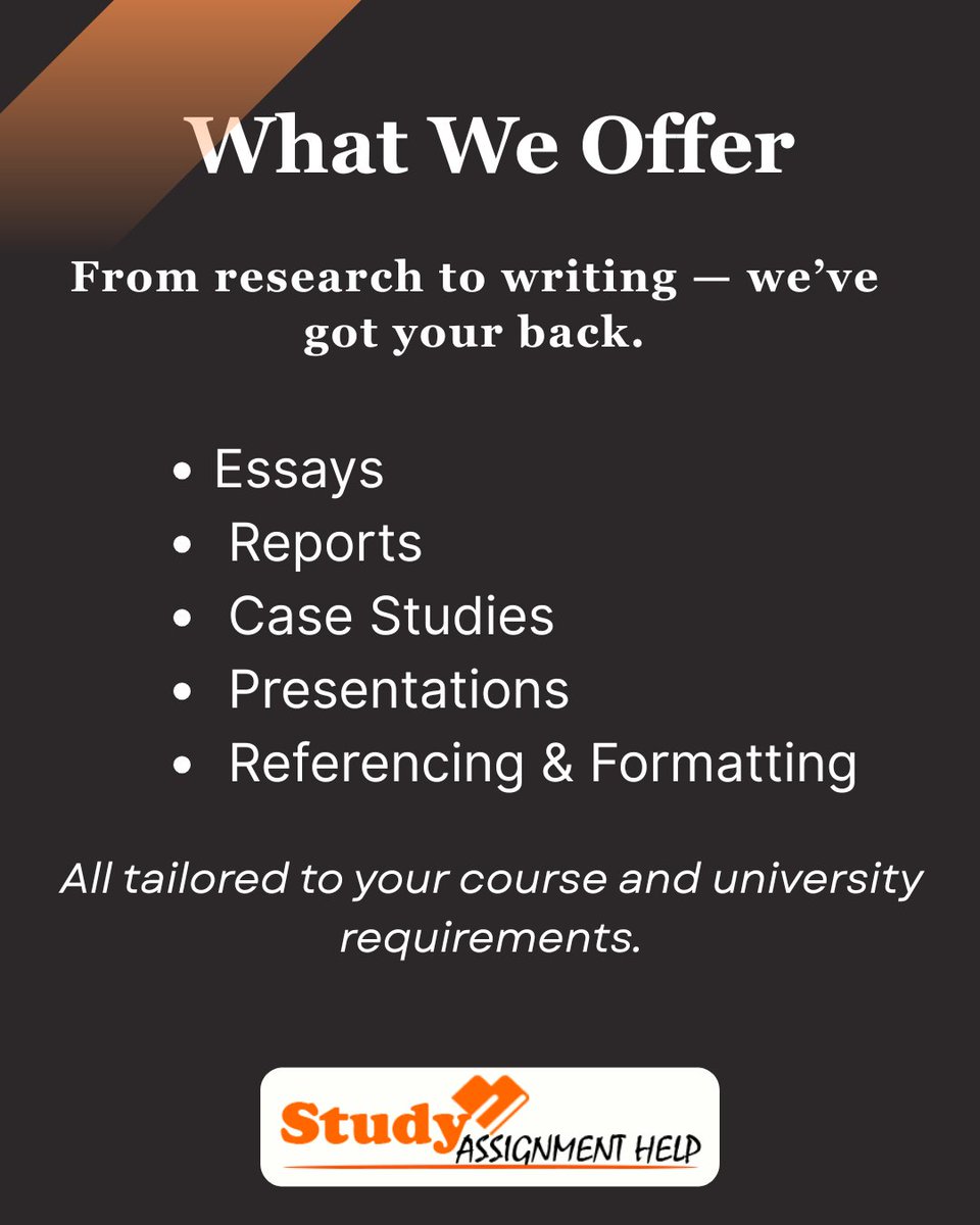 studyhelp_uk's tweet image. Stuck on your assignments? 
Let us handle the stress while you focus on what matters.
Visit- tinyurl.com/mv6r2jnj
#CourseAssignmentHelp #AssignmentSupport #AcademicHelp #StudentLife #PlagiarismFree #StudyHelp #UniversityStruggles #studyassignmenthelp