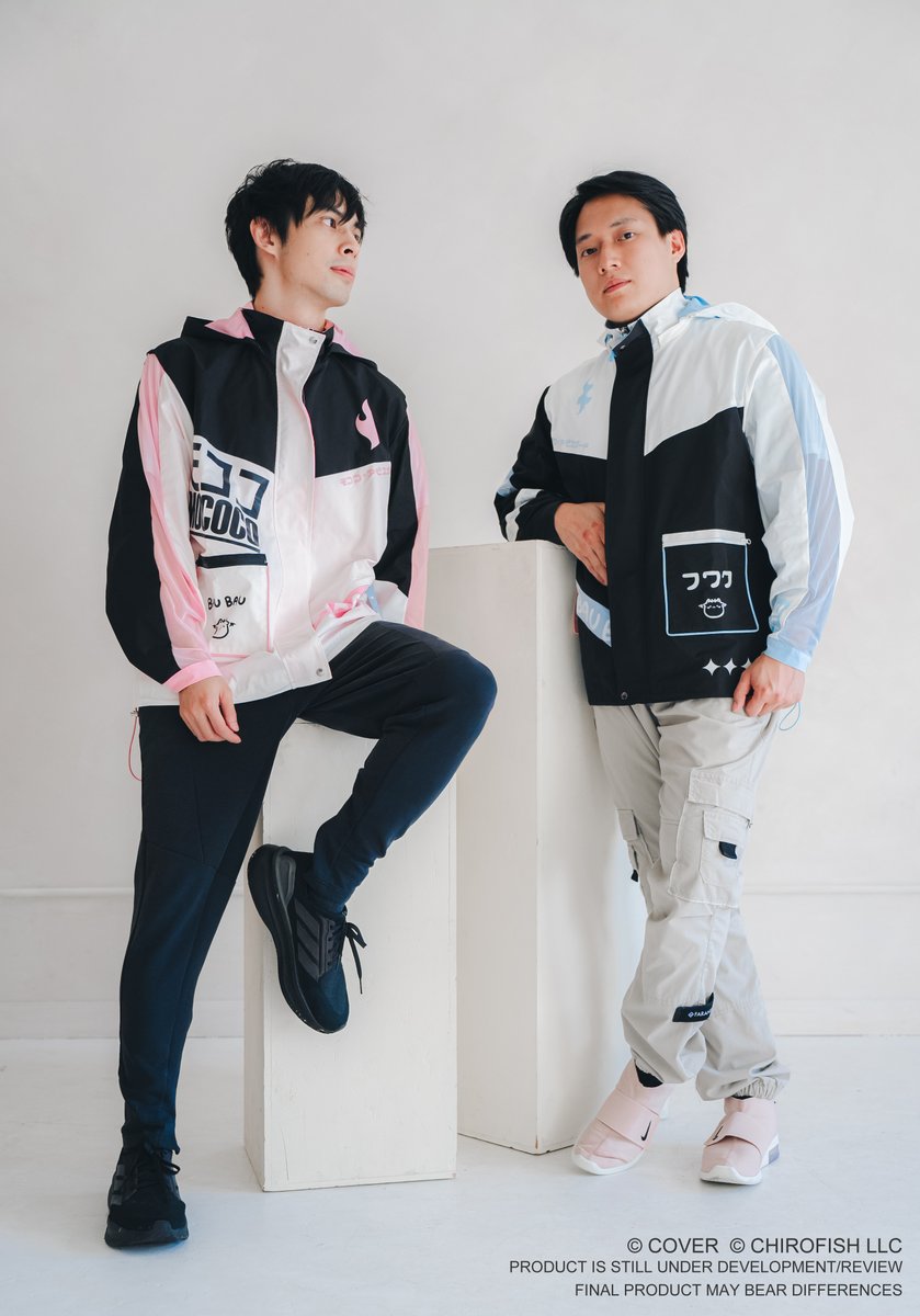 【official #holoEN x chirofish collab】

BAU BAU are you fluffy? Or fuzzy? The FUWAMOCO jackets are designed to match and mirror each other; it would be extra fun if you have a friend to match with...!