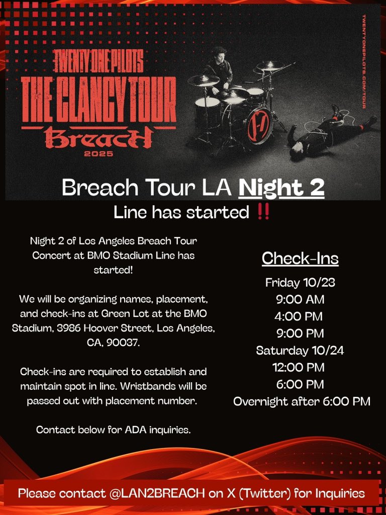 LAN2BREACH's tweet photo. Line for #BreachLA ‼️NIGHT 2‼️ has started! Please contact this account if you have any questions. 

We will be here until 12am, for only this check in, DM this account a picture of you at the check in location, and you’ll be added based on when you DM. 

#BreachLA2 #BreachLA https://t.co/ojWgQgj7hA