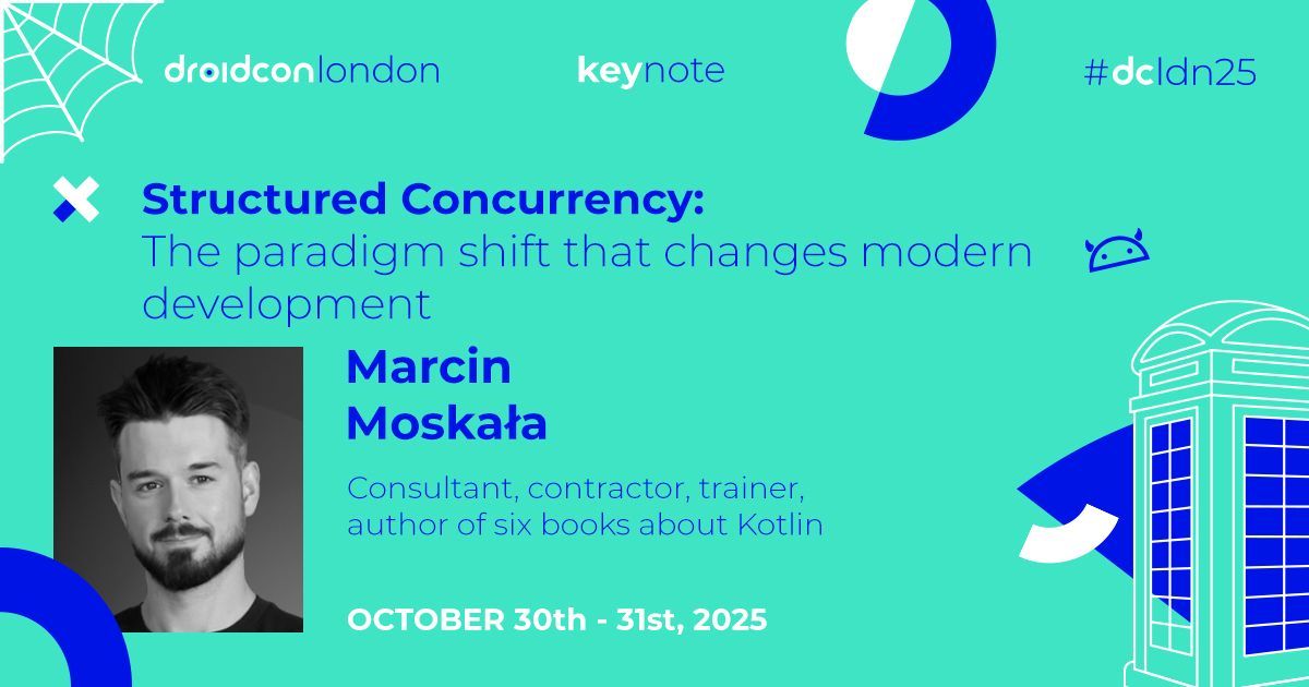 ktdotacademy's tweet image. @dclnd is almost here! 🚀
If you’re attending, make sure to catch @marcinmoskala on stage sharing his Android expertise in two powerful sessions:
🎤 Structured Concurrency: The Paradigm Shift That Changes Modern Development
📅 30.10.2025 | ⏰ 10:30 – 11:10
🧩 Understanding…