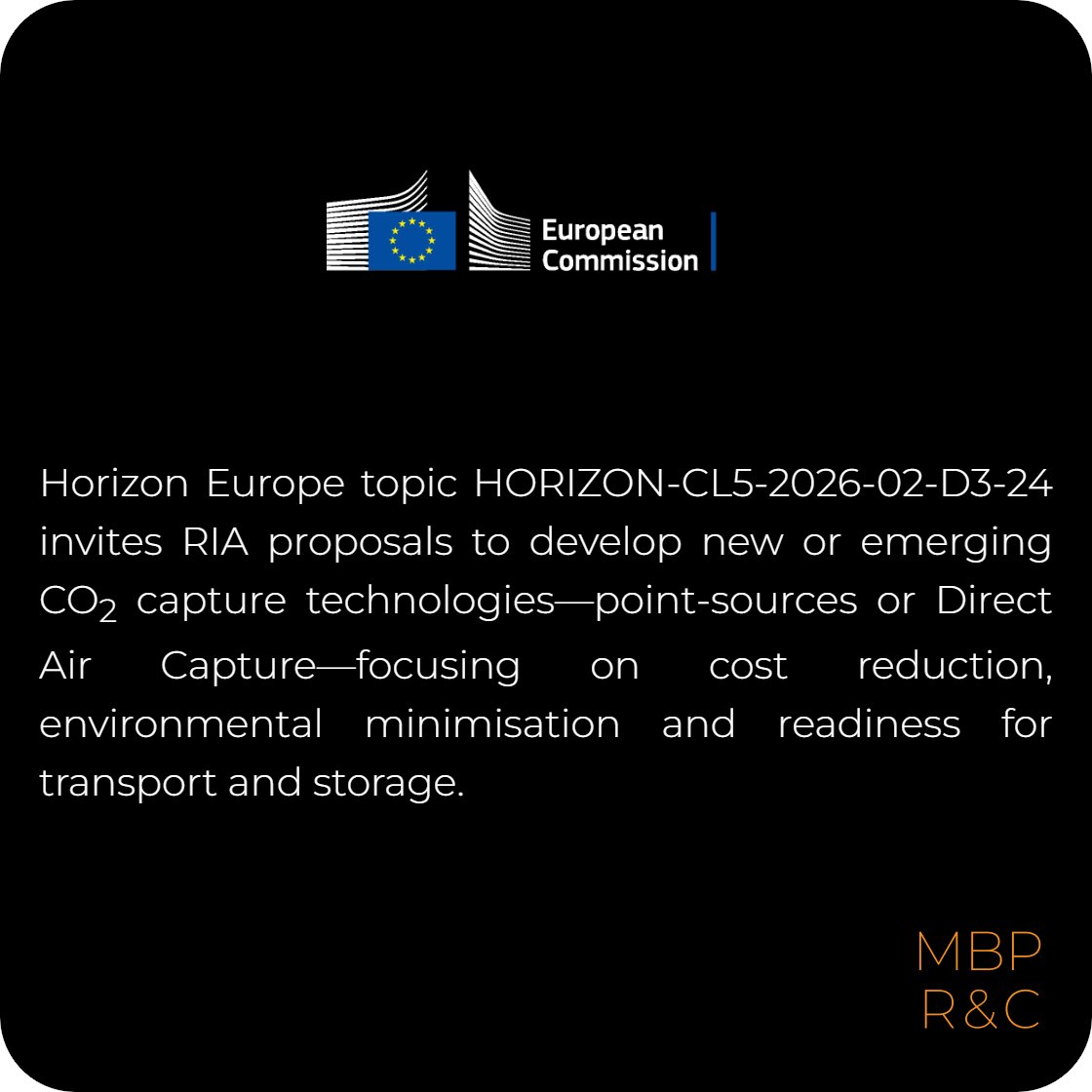 📢Researchers in CO2 capture—Horizon Europe is funding RIA's to develop lower-cost, scalable capture solutions for point sources or DAC
📅17 Feb 2026
🔗 rxn.mbp-rnc.com/25aep?utm_sour…
🏷️Know a team working on CO2 capture? Tag them
#CallForProposals #ResearchFunding #CO2Capture