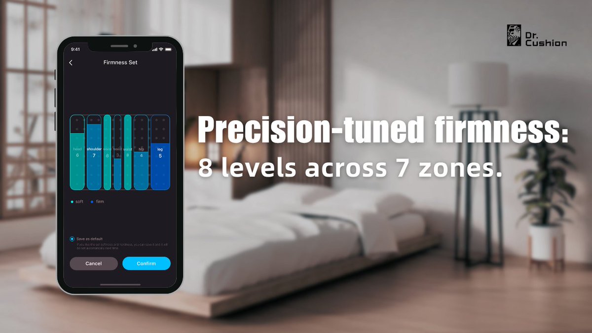 DrCushion's tweet image. 🤔Why choose between firm and soft when you can have both?
Dr.Cushion’s 8 firmness levels range from cloud-like softness☁️ to steady, supportive firmness💪 — perfectly tailored for your better rest.🌙
#firmmattress #softmattress #SleepTechnology #ComfortSleep #sleeptech…